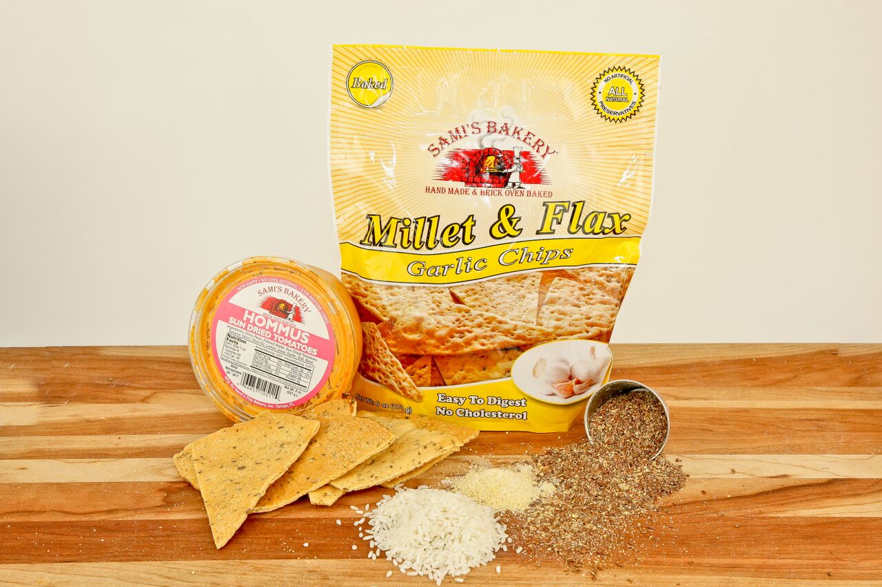 Millet and Flax Garlic Chips Sami's Bakery