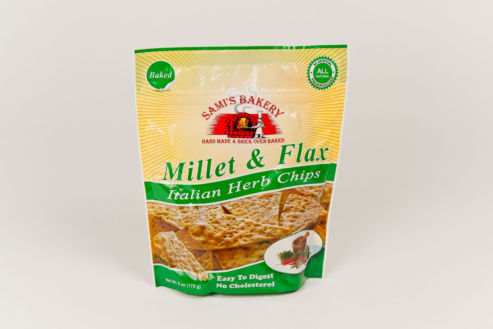 Millet and Flax Italian Herb Chips Sami's Bakery