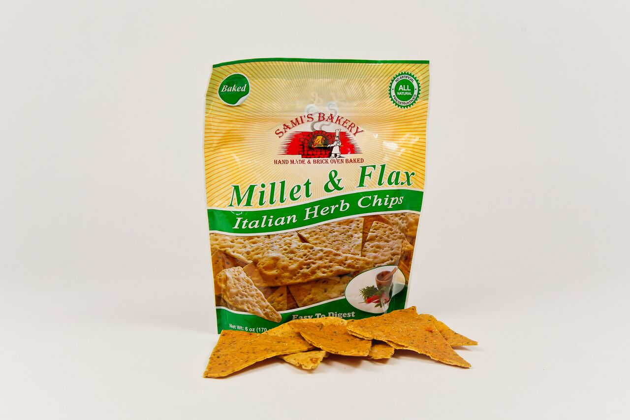Millet and Flax Italian Herb Chips Sami's Bakery
