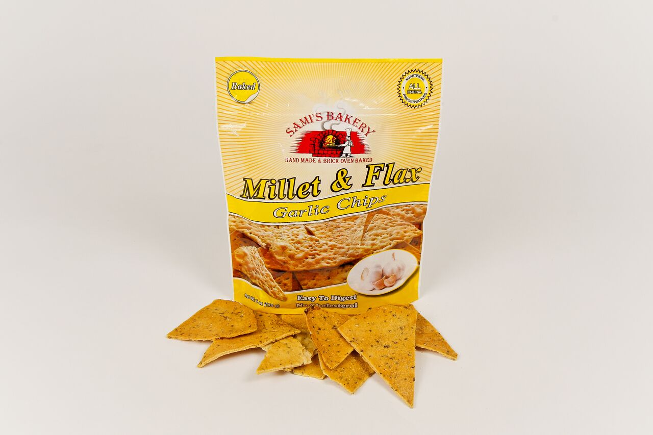 Millet and Flax Garlic Chips Sami's Bakery