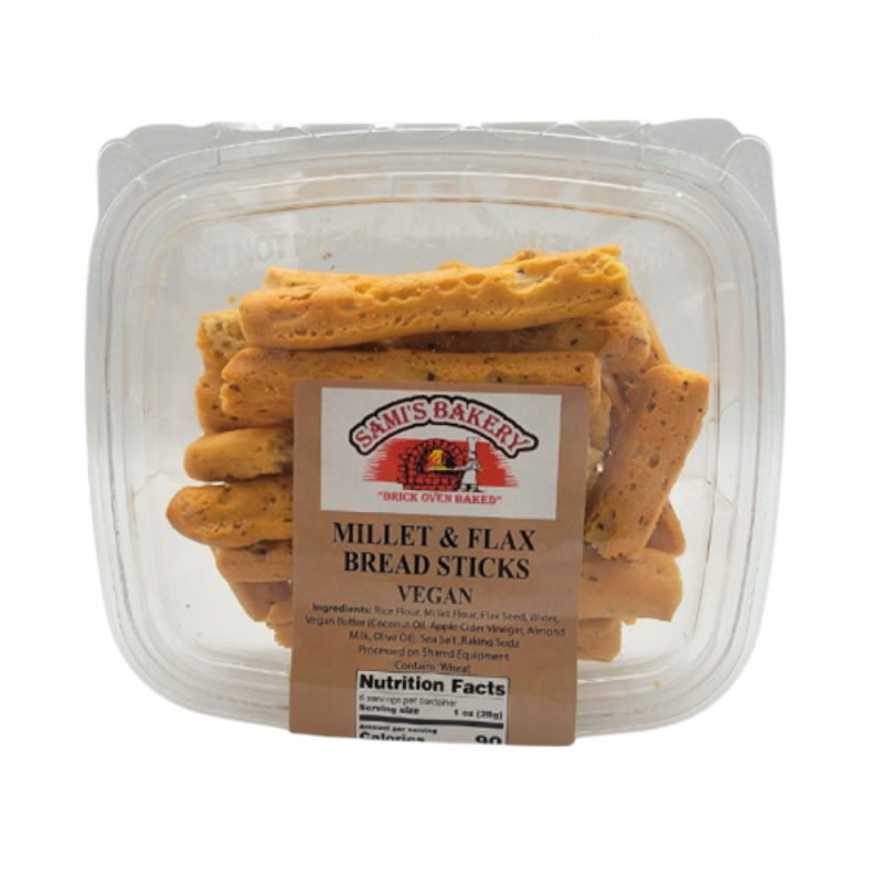 Millet Flax Bread Sticks Vegan Sami's Bakery