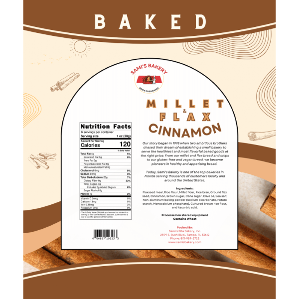 Millet and Flax Cinnamon Chips Sami's Bakery